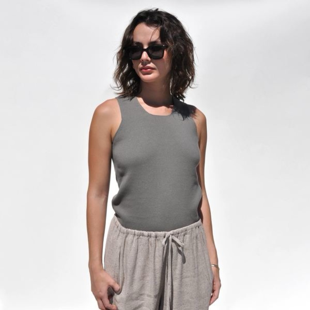 Lauren Manoogian Stretch Tank in Lead